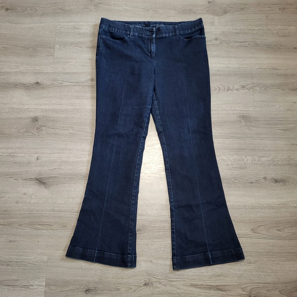 The Limited Fit & Flare 678 Jeans Womens 12 Dark Wash Indigo Stretch Wide Leg